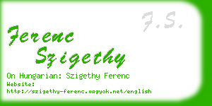 ferenc szigethy business card